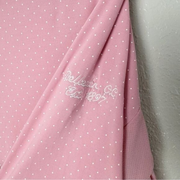 Footjoy FJ pink white polka dot long sleeve golf mesh L - Picture 5 of 11